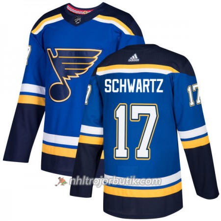 Män Ishockey St. Louis Blues Tröja Jaden Schwartz 17 Adidas 2017-2018 Blå Authentic